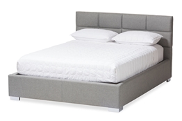 Baxton Studio Sophie Modern and Contemporary Grey Fabric Upholstered Full Size Platform Bed
